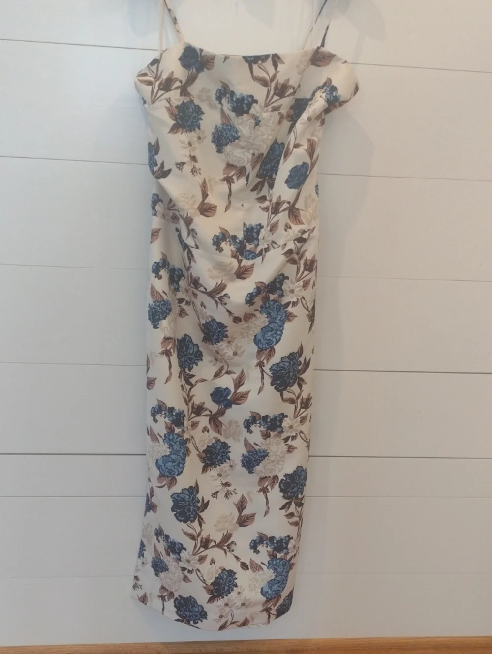 Tori Burch Strap-back Dress in Cream and Blue Floral Size 10